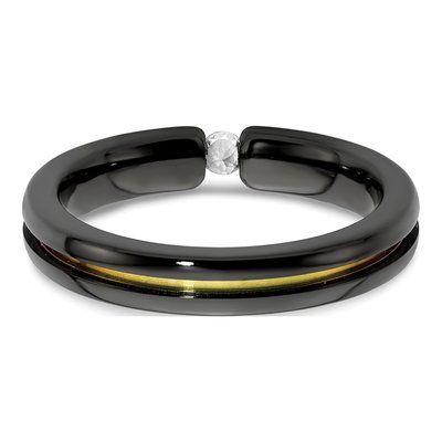 Titanium 4mm Black Sapphire Wedding Band – view 5