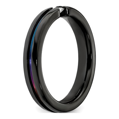 Titanium 4mm Black Sapphire Wedding Band – view 6