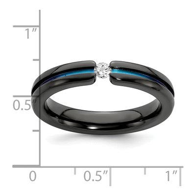 Titanium 4mm Black Sapphire Wedding Band – view 8