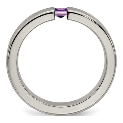 Titanium Amethyst Wedding Band – view 2