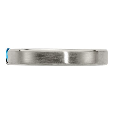 Titanium Swiss Blue Topaz Wedding Band – view 3