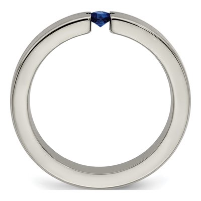 Titanium Sapphire Wedding Band – view 2