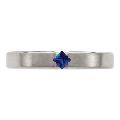 Titanium Sapphire Wedding Band – view 4