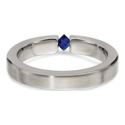 Titanium Sapphire Wedding Band – view 5