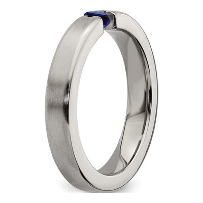 Titanium Sapphire Wedding Band – view 6