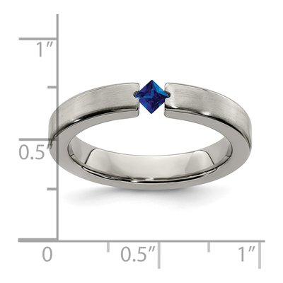 Titanium Sapphire Wedding Band – view 8