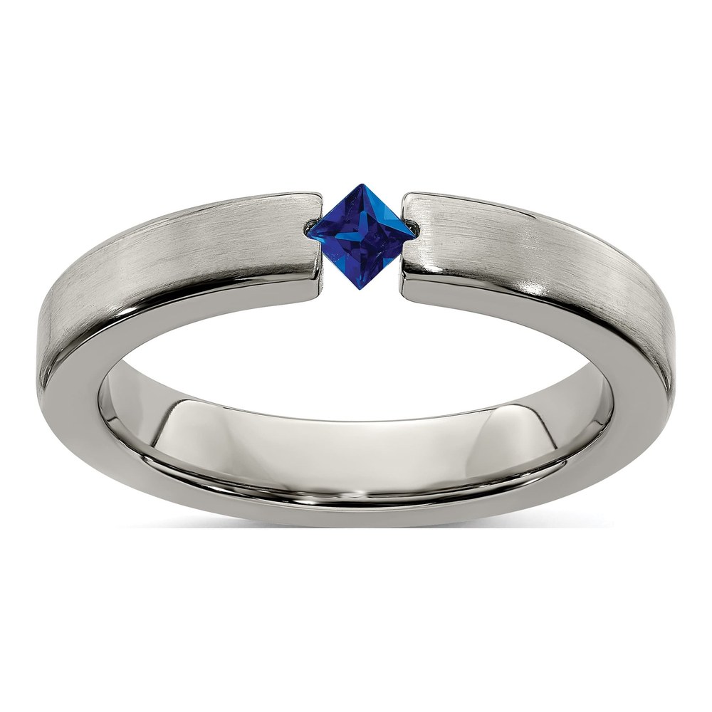 Titanium Sapphire Wedding Band