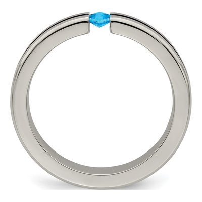 Titanium Sky Blue Topaz Wedding Band – view 2