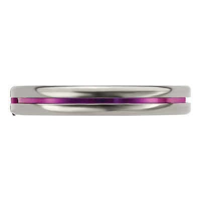Titanium Rhodolite Garnet Anodized Wedding Band – view 3