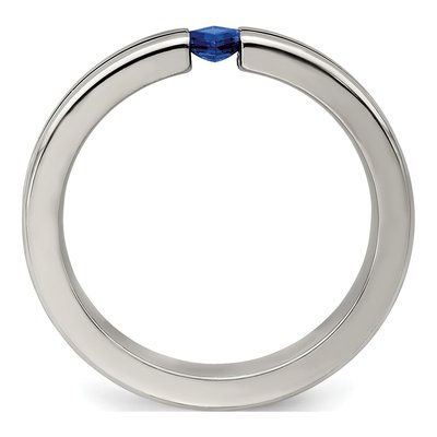 Titanium Sapphire Anodized Wedding Band – view 2