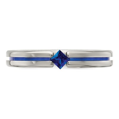 Titanium Sapphire Anodized Wedding Band – view 4