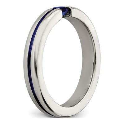 Titanium Sapphire Anodized Wedding Band – view 6