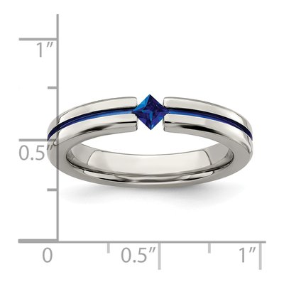 Titanium Sapphire Anodized Wedding Band – view 8