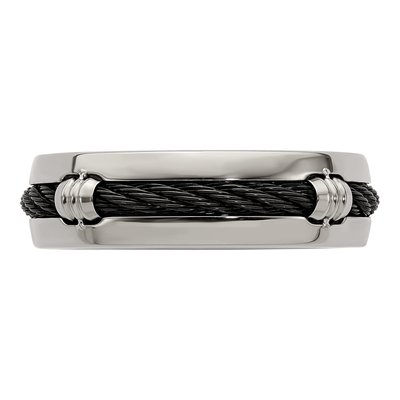 Titanium 7mm Cable Wedding Band – view 4