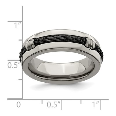 Titanium 7mm Cable Wedding Band – view 7