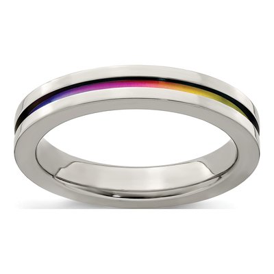 Titanium 4mm Gray Rainbow Band
