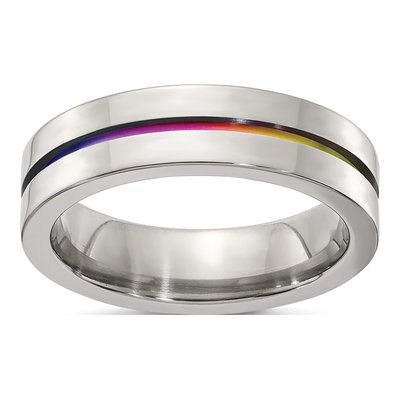 Titanium 6mm Gray Flat Comfort-Fit Band