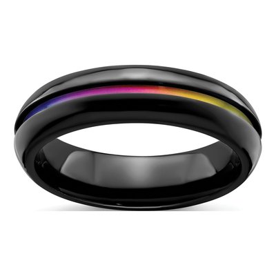 Titanium 6mm Black Wedding Band