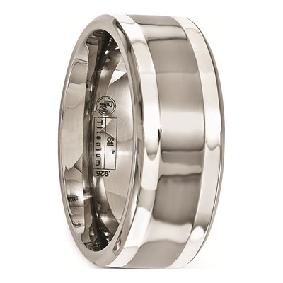 Titanium & Sterling Silver 9mm Wedding Band – view 5