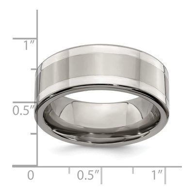 Titanium & Sterling Silver 9mm Wedding Band – view 7