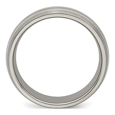 Titanium & Sterling Silver 7mm Inlay Wedding Band – view 2