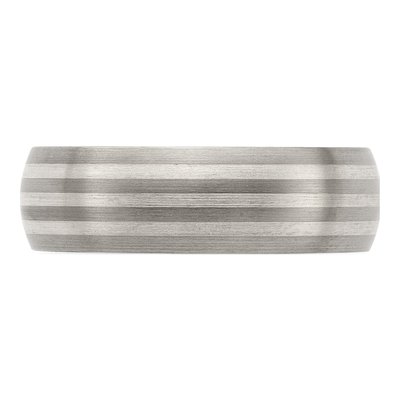 Titanium & Sterling Silver 7mm Inlay Wedding Band – view 4