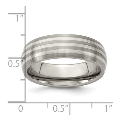 Titanium & Sterling Silver 7mm Inlay Wedding Band – view 8