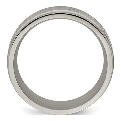 Men's Titanium & Sterling Silver 9mm Beveled Wedding Band – view 2