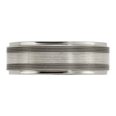 Titanium & Sterling Silver 7.5mm Step Edge Wedding Band – view 4