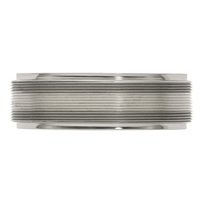 Titanium & Sterling Silver 7.5mm Step Edge Wedding Band – view 5