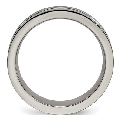 Men's Titanium & Sterling Silver 6mm Wedding Band – view 2