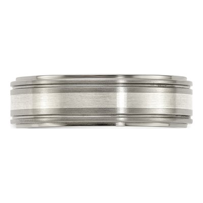 Titanium & Sterling Silver 7mm Wedding Band – view 3