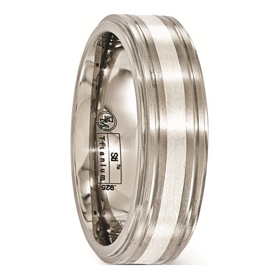 Titanium & Sterling Silver 7mm Wedding Band – view 4