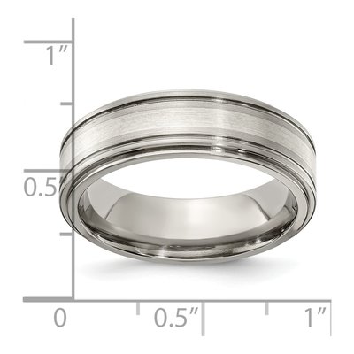 Titanium & Sterling Silver 7mm Wedding Band – view 6