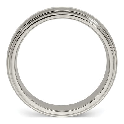 Men's Titanium & Sterling Silver 6mm Wedding Band – view 2