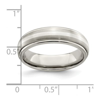 Men's Titanium & Sterling Silver 6mm Wedding Band – view 7