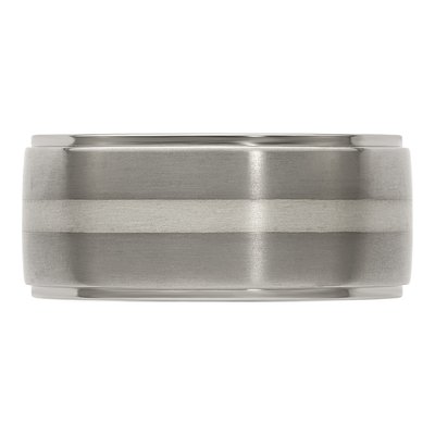 Men's Titanium & Sterling Silver 10mm Argentium Wedding Band – view 5