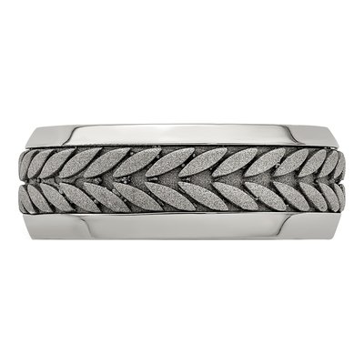 Titanium 9mm Rope Design Beveled Wedding Band – view 4