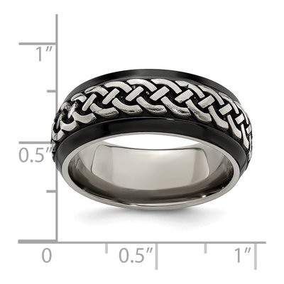 Titanium 9mm Black Wedding Band – view 7