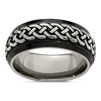 Titanium 9mm Black Wedding Band
