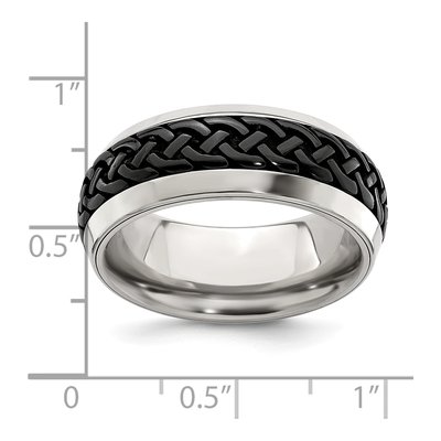 Titanium 9mm Black Wedding Band – view 7
