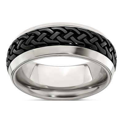 Titanium 9mm Black Wedding Band