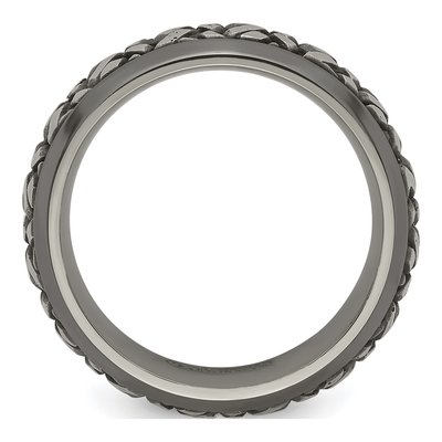 Titanium 9mm Black Woven Wedding Band – view 3