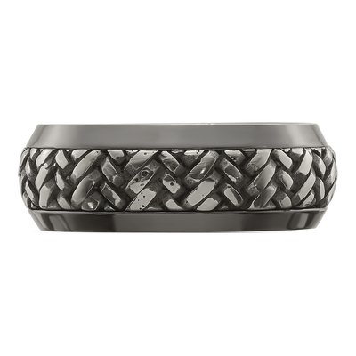Titanium 9mm Black Woven Wedding Band – view 5