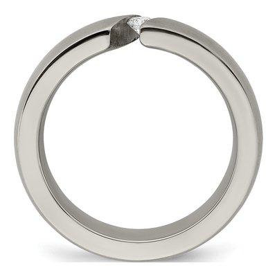 Men's Titanium 1/10 ct tw Diamond Wedding Band – view 2