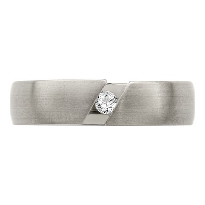 Men's Titanium 1/10 ct tw Diamond Wedding Band – view 4