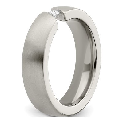 Men's Titanium 1/10 ct tw Diamond Wedding Band – view 7