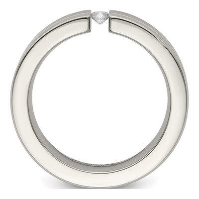 Men's Titanium 1/10 ct tw Diamond Tension-Set Wedding Band – view 3