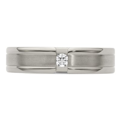 Men's Titanium 1/10 ct tw Diamond Tension-Set Wedding Band – view 5