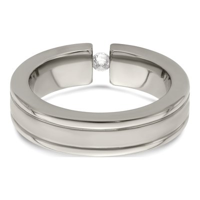 Men's Titanium 1/10 ct tw Diamond Tension-Set Wedding Band – view 8